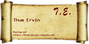Thum Ervin névjegykártya
